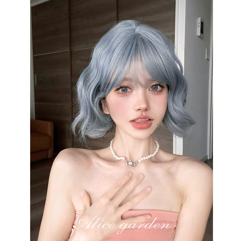 AG假发女短发网红lolita短卷发自然齐刘海jk全头套时尚软妹bobo