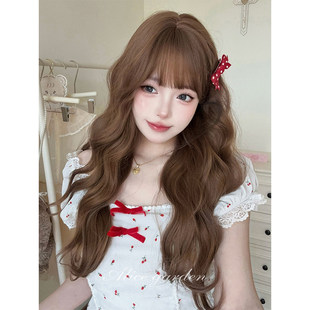 AG假发女长发网红Lolita 韩系温柔显白长卷发jk全头套 一抹晚霞
