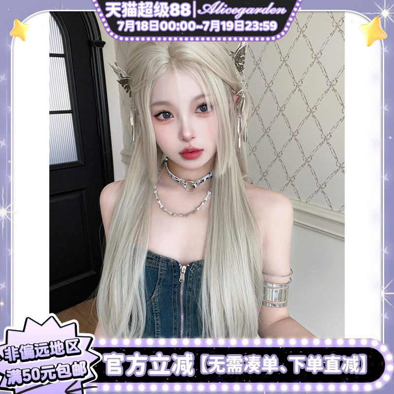姬发前额蕾丝长直发jk全头套
