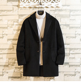 外套韩版 毛呢风衣男冬季 加厚保暖中长款 百搭潮流情侣休闲呢子大衣
