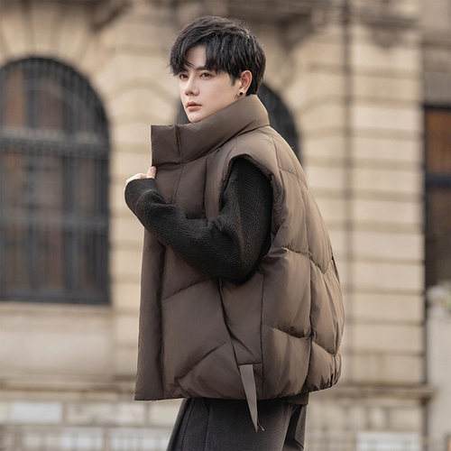 白鸭绒加厚羽绒马甲男羽绒背心