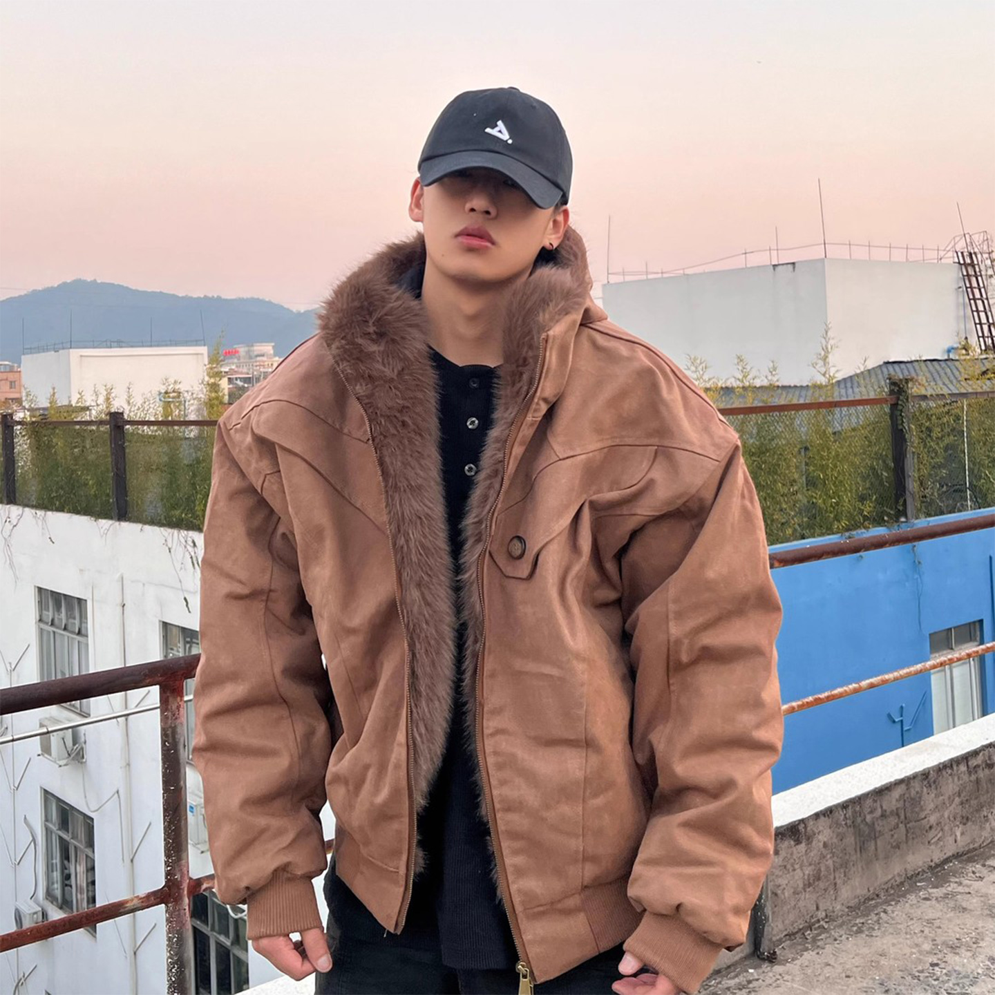 美式bomber飞行夹克棉服男外套