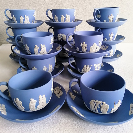 wedgwood浮雕陶瓷咖啡杯子功夫茶杯欧式优雅精品茶杯复古装饰摆件