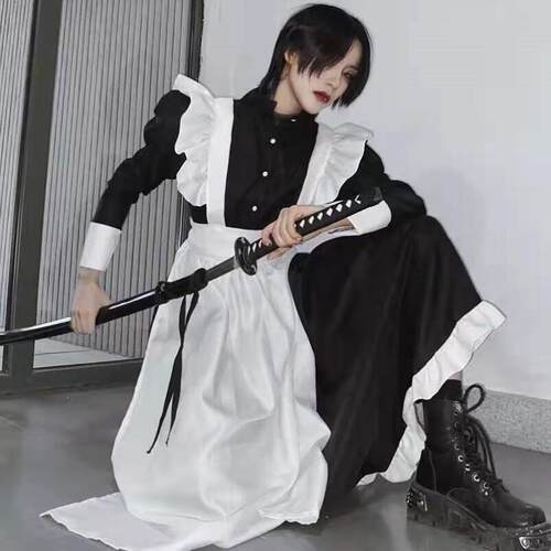 男仆装秋冬长裙cos女仆装男款性感猫耳男士男扮女装cosplay女装