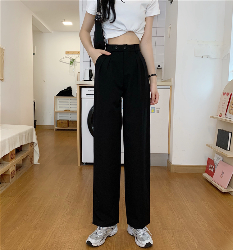 Real shot real price Korean version super hot girlfriends wear versatile high waist leisure wide leg pants pants + Capris