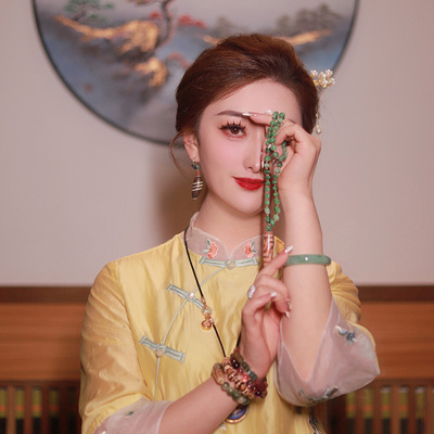 皇后直播链接水晶手链和田玉碧玉蜜蜡绿松石碧玺舒俱来手链串1212
