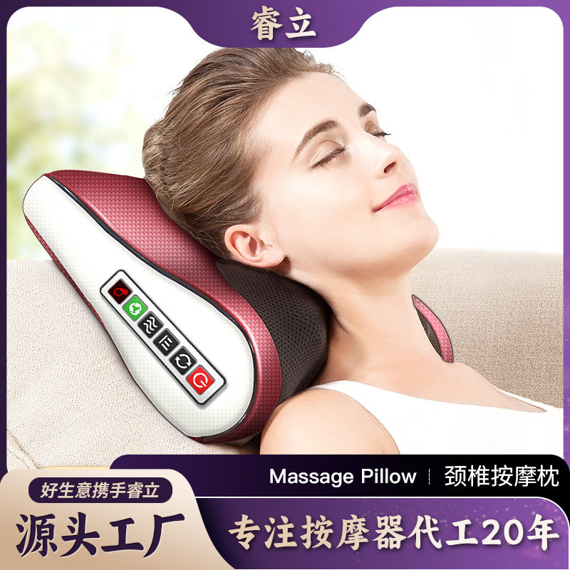 颈椎按摩枕颈部按摩仪多功能腰椎背电动车载家用颈椎枕肩颈按摩器图片