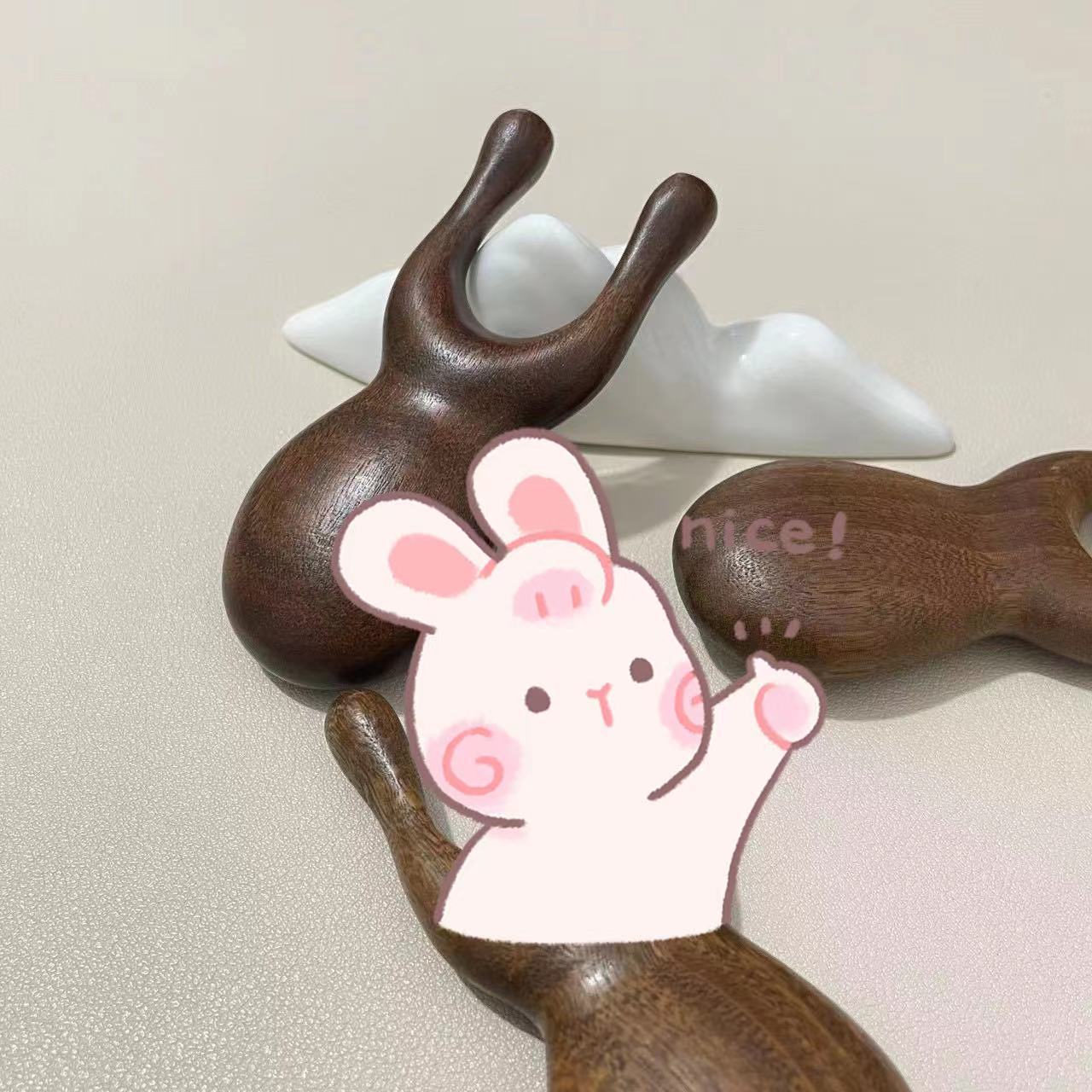 檀木小青蛙大鼻刮护眼按器鼻梁鼻子鼻翼脸部疏通点穴提拉拨筋棒