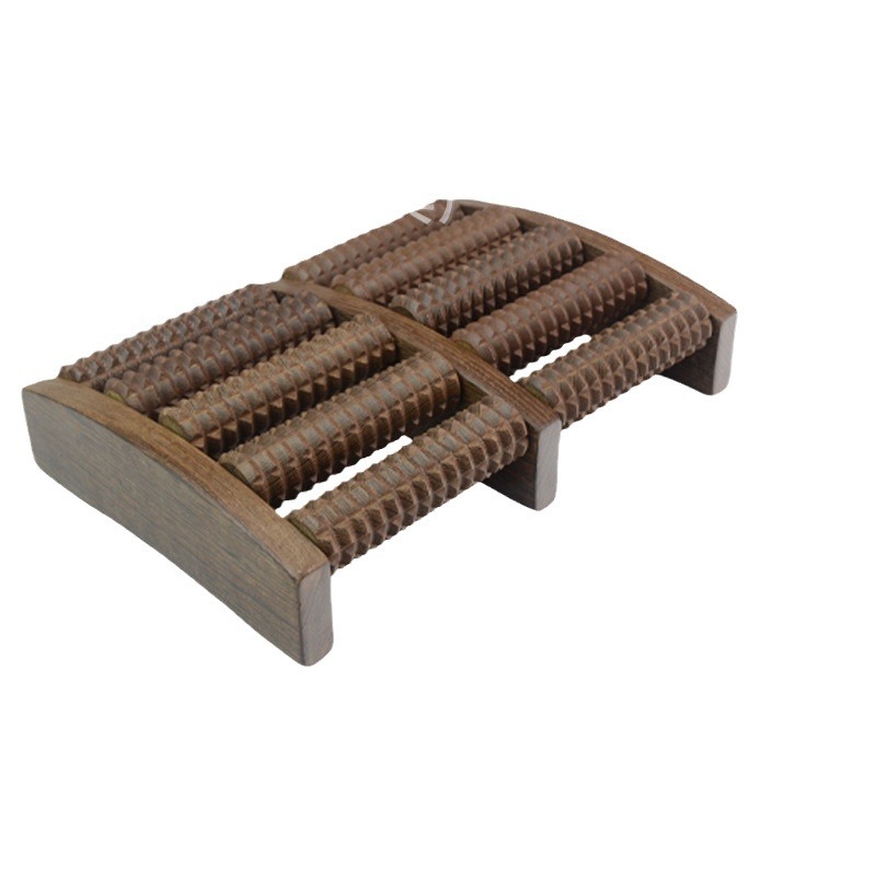 鸡翅木制五排六排脚底按足部按器木质滚轮鸡翅木脚排按器