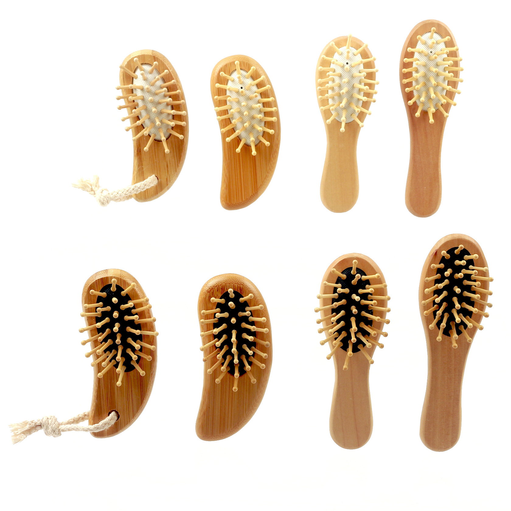 木质楠竹迷你小号按气囊木梳实木梳齿梳便携式木梳酒店按梳