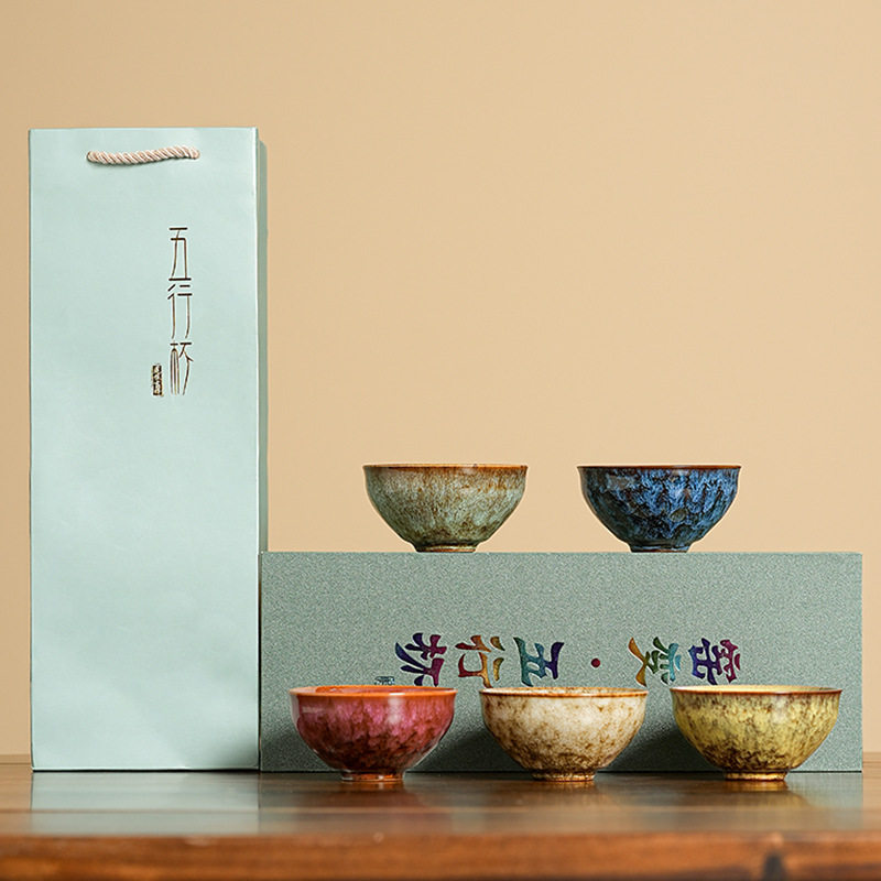 清仓中式窑变茶盏主人杯茶杯陶瓷功夫茶具茶碗套装家用手工中国