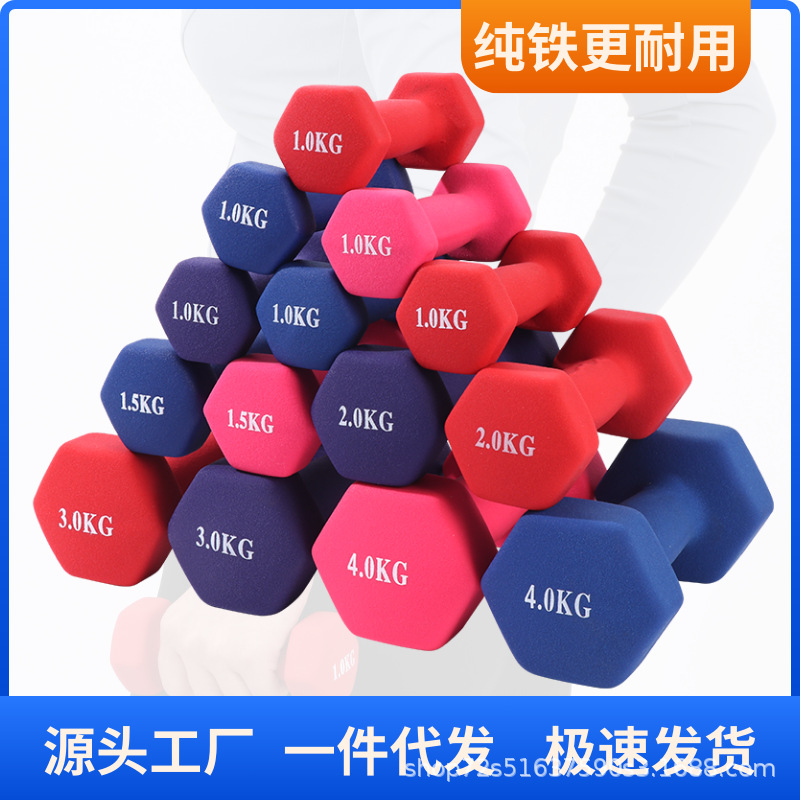哑铃女士健身家用男士学生儿童铸铁亚铃器材瑜伽运动练手臂小哑铃