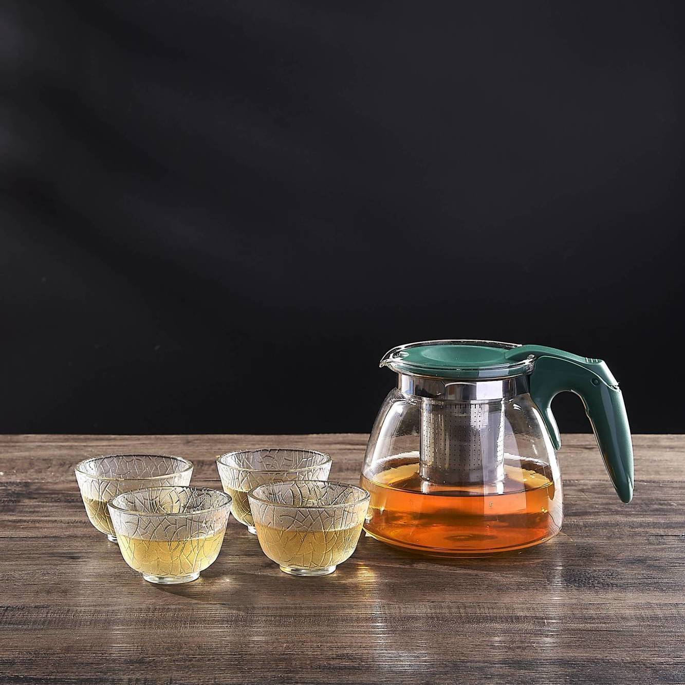 新中式半把玻璃茶具套装全套家用一壶四杯五件套泡茶壶可