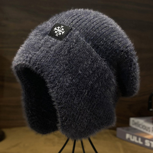 帽子男款秋冬季保暖加厚护耳针织帽2025新款潮牌防寒大头围毛线帽