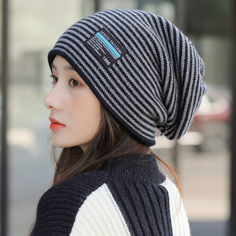 帽子女秋冬季保暖针织帽时尚洋气套头毛线帽韩版潮冬天百搭1214r