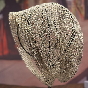 帽子女款春季镂空薄款堆堆帽2025新款时尚大头围包头帽洋气遮白发