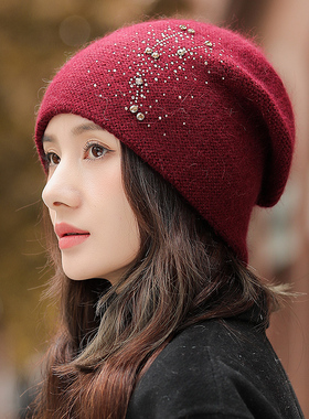 秋冬季帽子女款2025新款保暖洋气毛线帽保暖时尚防寒针织帽1128n