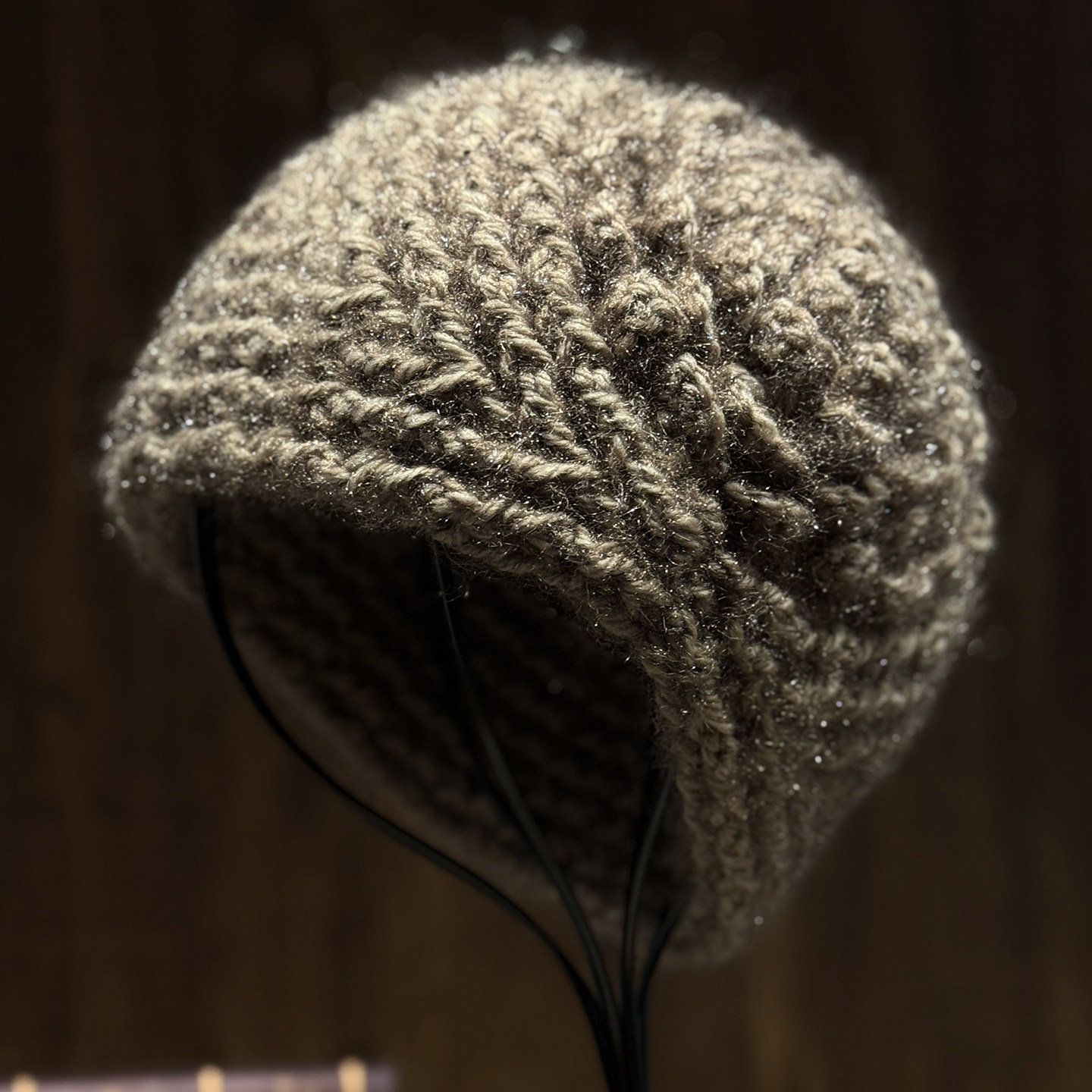 冬季保暖女款手工钩花针织帽2025新款显脸小包头帽时尚洋气毛线帽