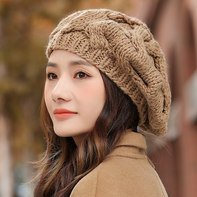 春秋贝雷帽秋冬季保暖毛线线帽女士2026新款洋派时尚针织帽0128n