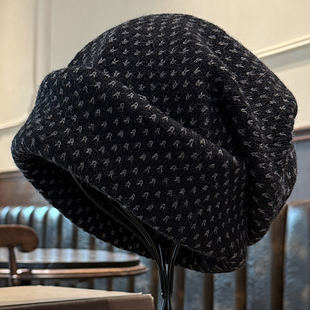 帽子男士冬季保暖防寒护耳毛线帽2025新款潮牌针织帽显脸小堆堆帽