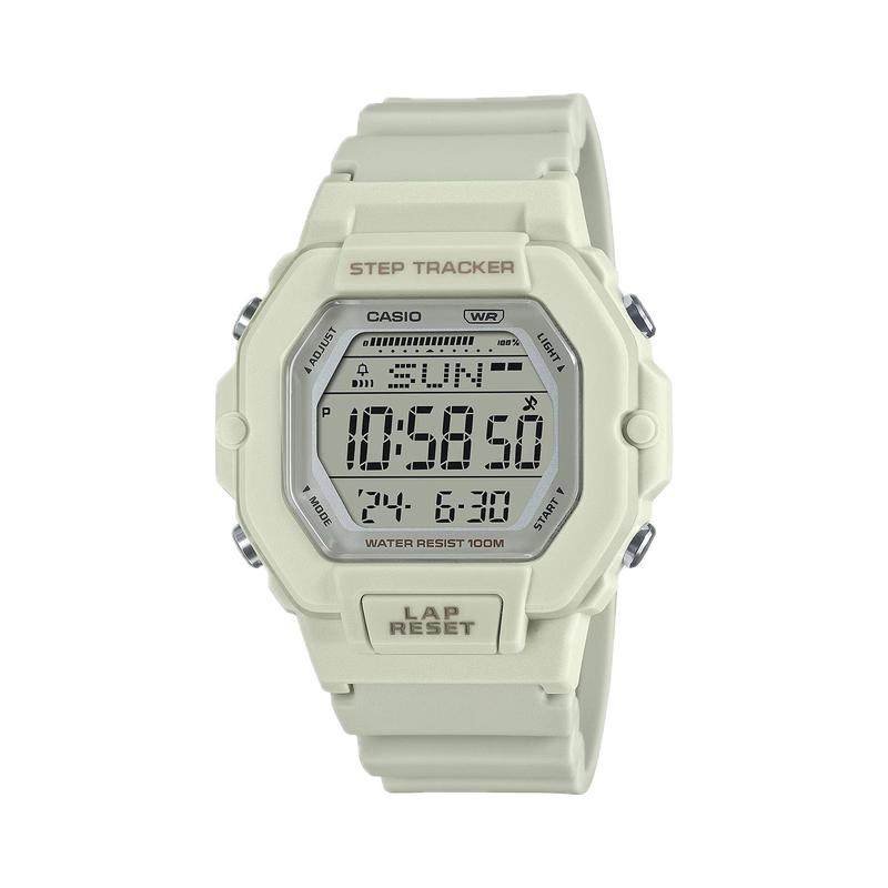 代购卡西欧女士腕表计步秒表背光双时区树脂防水数字轻便运动