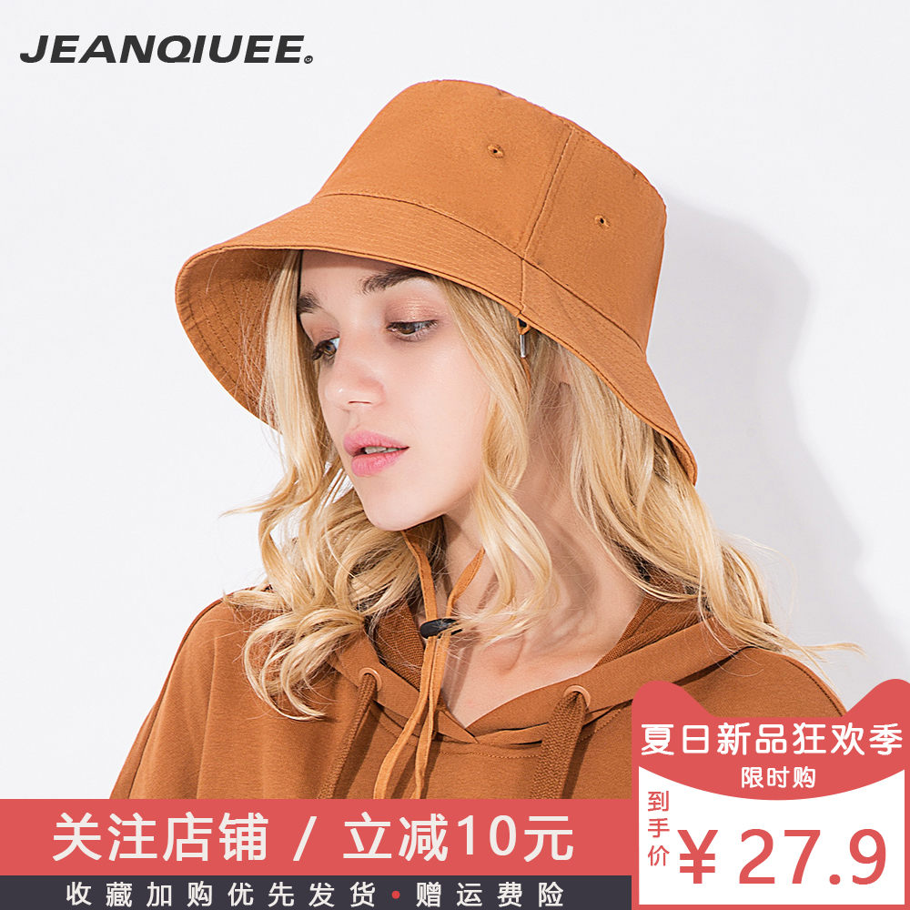 JEANQIUEE 渔夫帽女原宿夏天日系帽子韩版休闲百搭文艺学生遮阳帽手慢无