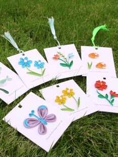 衍纸书签手工材料包学生创意卡通儿童纸艺DIY礼品初学绘画半成品