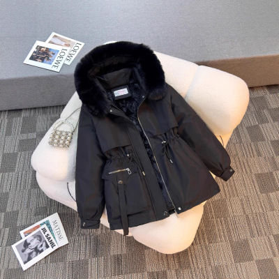新款棉服女中长款大毛领派克服收腰显瘦时尚休闲保暖外套现货