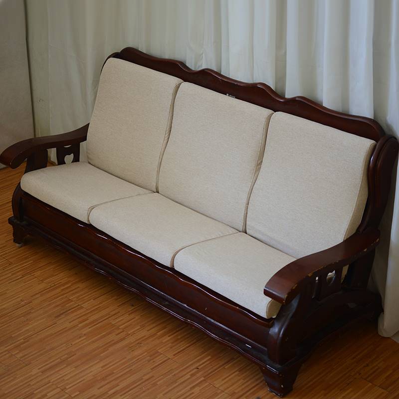 实木沙发坐垫带靠背高密度加厚硬海绵客厅四季通用防滑春秋联邦椅