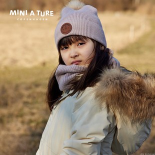 4z授权现货miniature2022冬季羊毛针织围巾男女童围脖加绒保暖