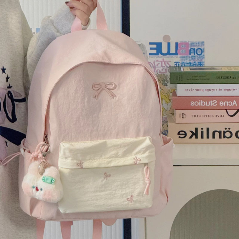 书包ins风小众高颜值女孩小学生肩包初中生女生背包女粉色双肩包
