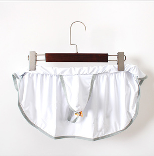 网红男士内裤可掀开家居短裤单丁两片式性感男睡裤冰丝凉爽阿罗裤