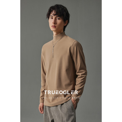 双面碳素磨绒长袖T恤男