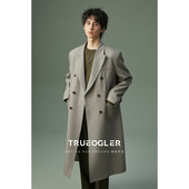 西装 领高级感外套 双排扣2025春季 新款 储格 休闲风衣男中长款