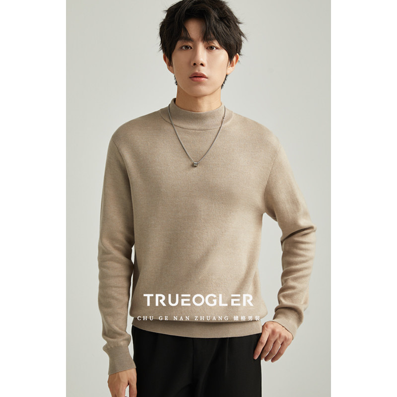 【储格】半高领毛衣男日系秋冬季新款毛衫加厚内搭中领男士针织衫,男装,针织衫/毛衣,淘宝优惠券,粉丝福利购,淘宝优惠卷