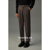 男冬季 新款 男士 西裤 毛呢休闲裤 垂感西装 加厚款 储格 裤 宽松男裤