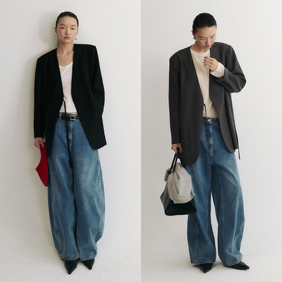 SLO“隐奢西装”无领羊绒西装