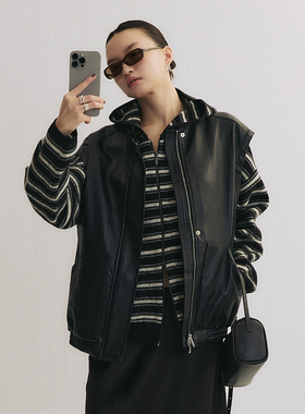 SLO“自由反派”蛋白皮马甲女早秋外穿时髦洋气2025新款叠穿马夹