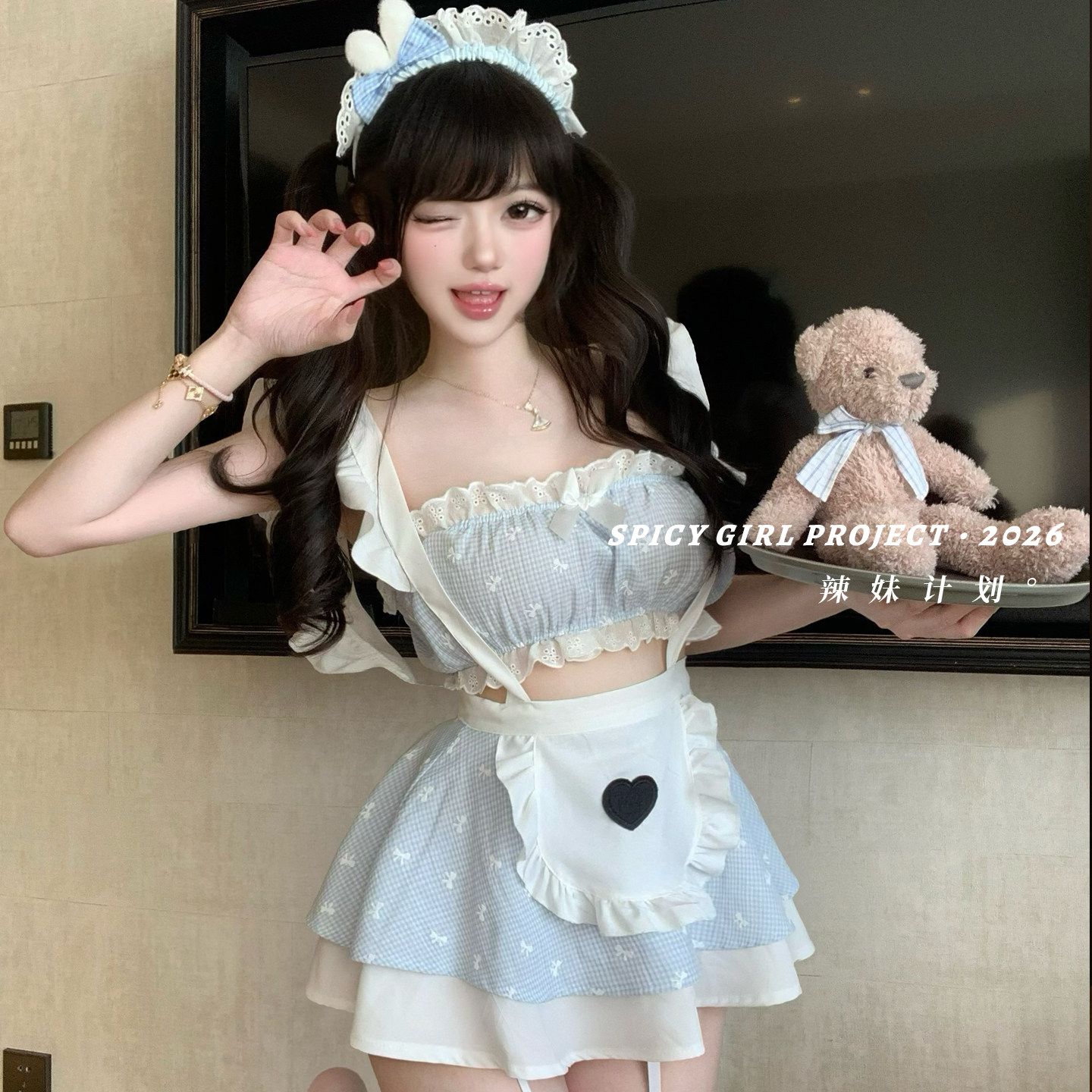 辣妹计划~甜美可爱女仆qq内衣物纯欲性感超短裙情调趣味qqny制服