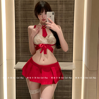 辣妹计划：红色战袍*性感约会睡裙女圣诞节情趣穿搭qqny内衣套装