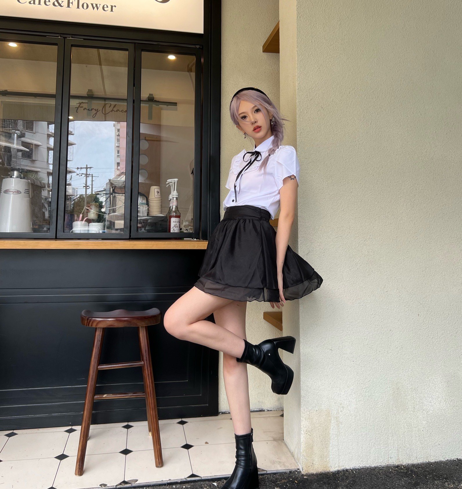 韩版甜酷纯欲衬衫套装