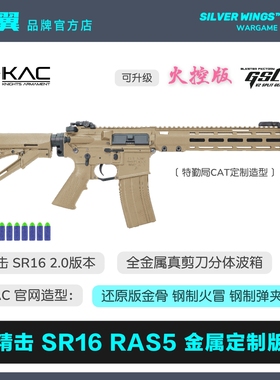 精击 SR16 RAS5 改装金属定制电动玩具枪成人CS发射器 银翼军模