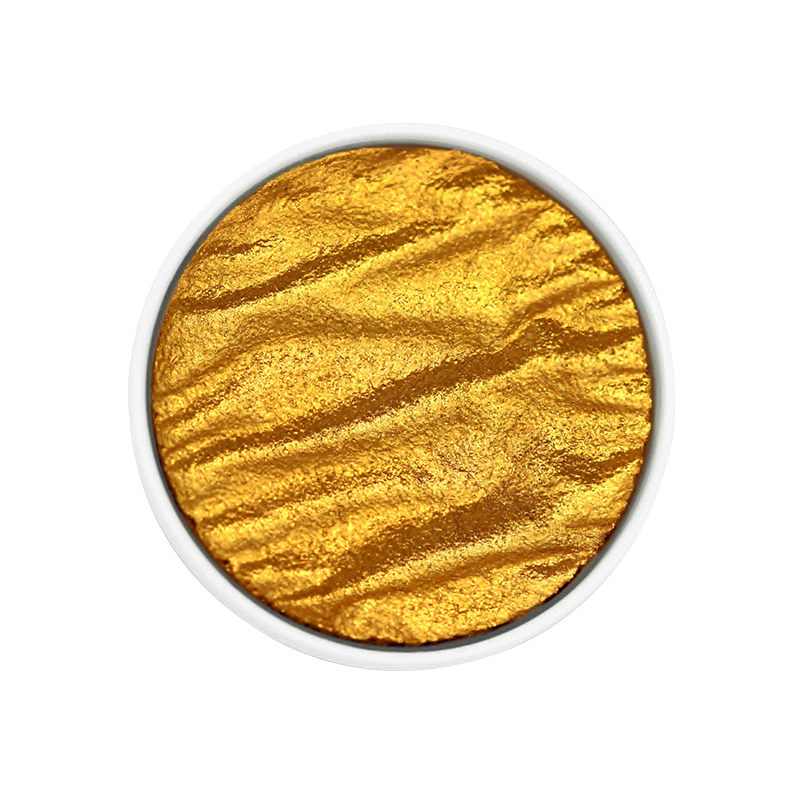 德国Coliro水彩颜料 Finetec金属色 珠光色 荧光色手工30mm固体颜料美术生金银色绘画颜料 单块