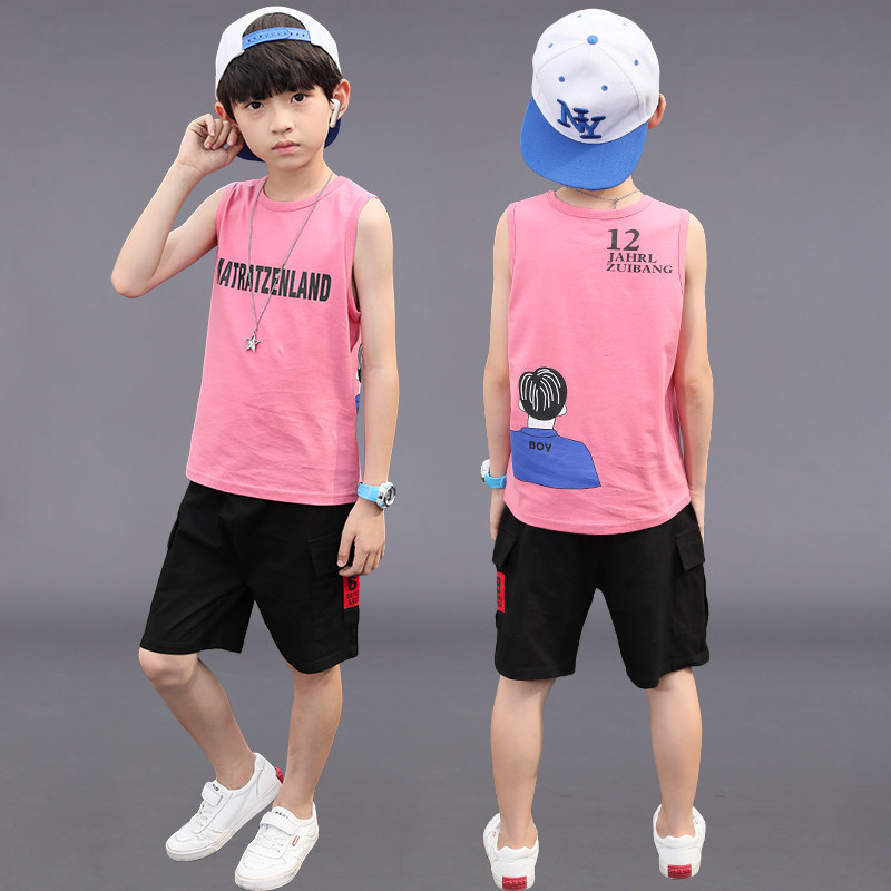 Boy summer vest suit Western style Sleeveless summer motion 2019 new pattern Kids boy Summer wear Two piece setin the Children/Baby/Family fitted , Set  category - from Buy2taobao.com to provide professional Taobao agent buy service