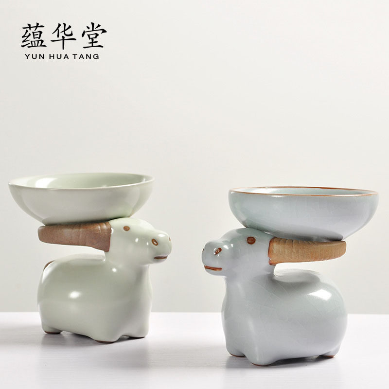 化陶瓷功夫茶具配件茶道零配汝窑开片茶漏茶滤茶叶过滤