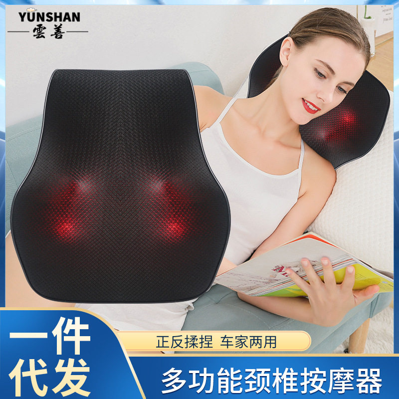 跨境颈椎按器靠枕肩颈按仪腰背部全身多功能车载家用按椅垫