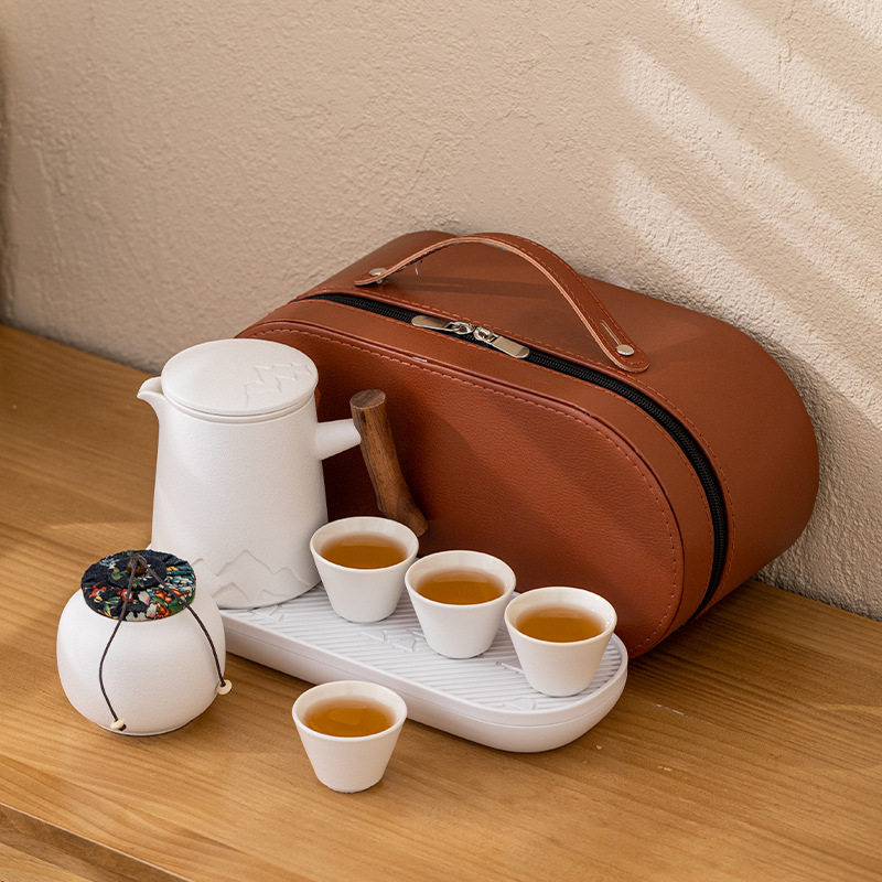 旅行茶具快客杯一壶四杯手提包户外便携式功夫泡茶杯茶盘送礼套装图片