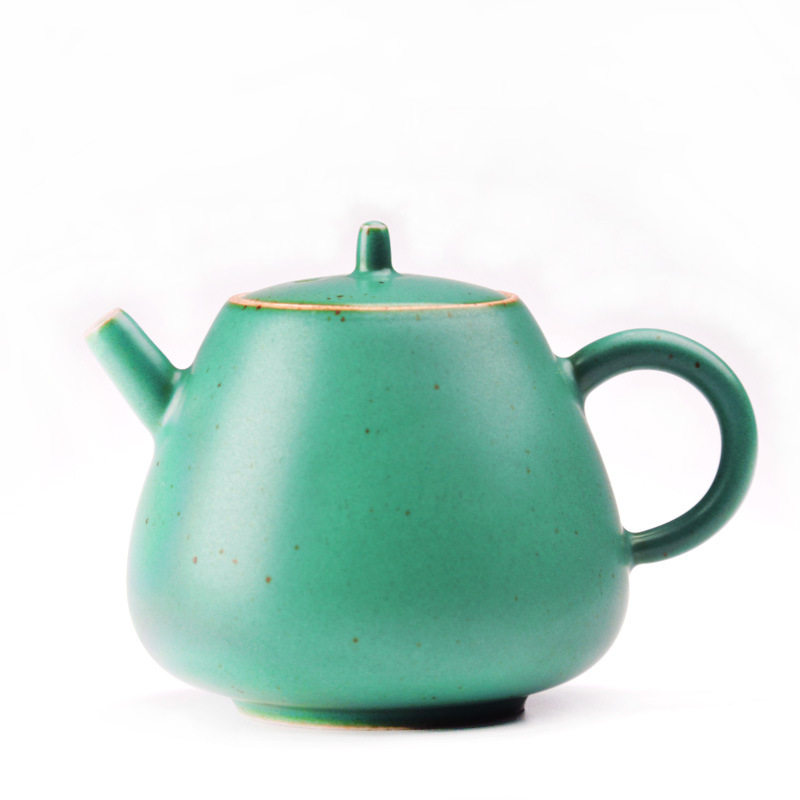 日式粗陶小茶壶复古窑变绿釉泡茶器急需壶功夫茶壶断水利落