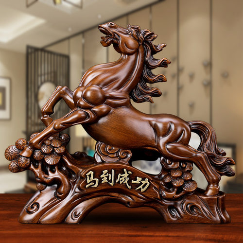 树脂工艺中式马摆件新款马到成功家居装饰办公商务送礼厂家