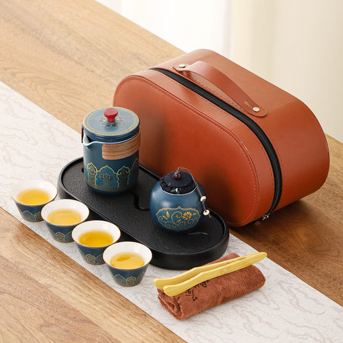 旅行茶具套装家用轻奢茶杯户外快客杯便携式商务节庆礼